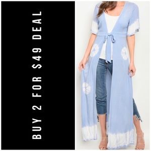☀️LAST2️⃣//BLUE TIE DYE KIMONO DUSTER